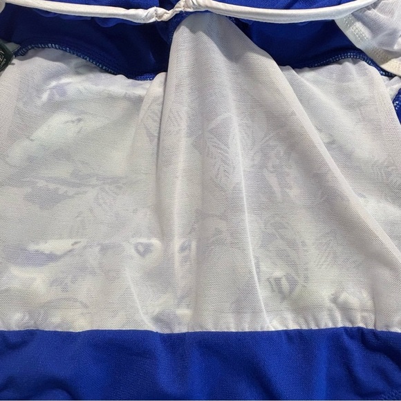 LAURE RALPH LAUREN Sz 10 One Piece Swimsuit Ruched Underwire Inside Mesh - Picture 8 of 11